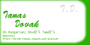 tamas dovak business card